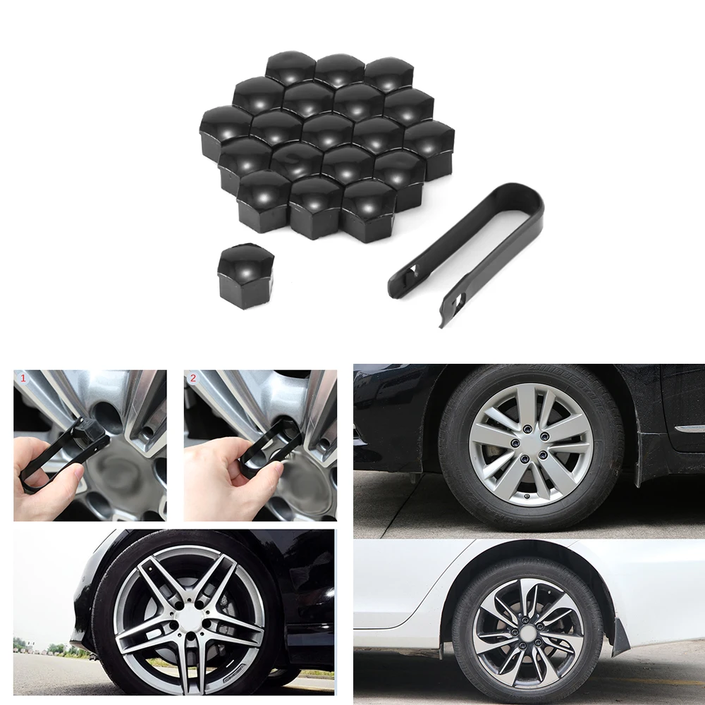 20pcs 17mm Car Wheel Lug Nut Cover Universal Wheel Hub Screw Covers