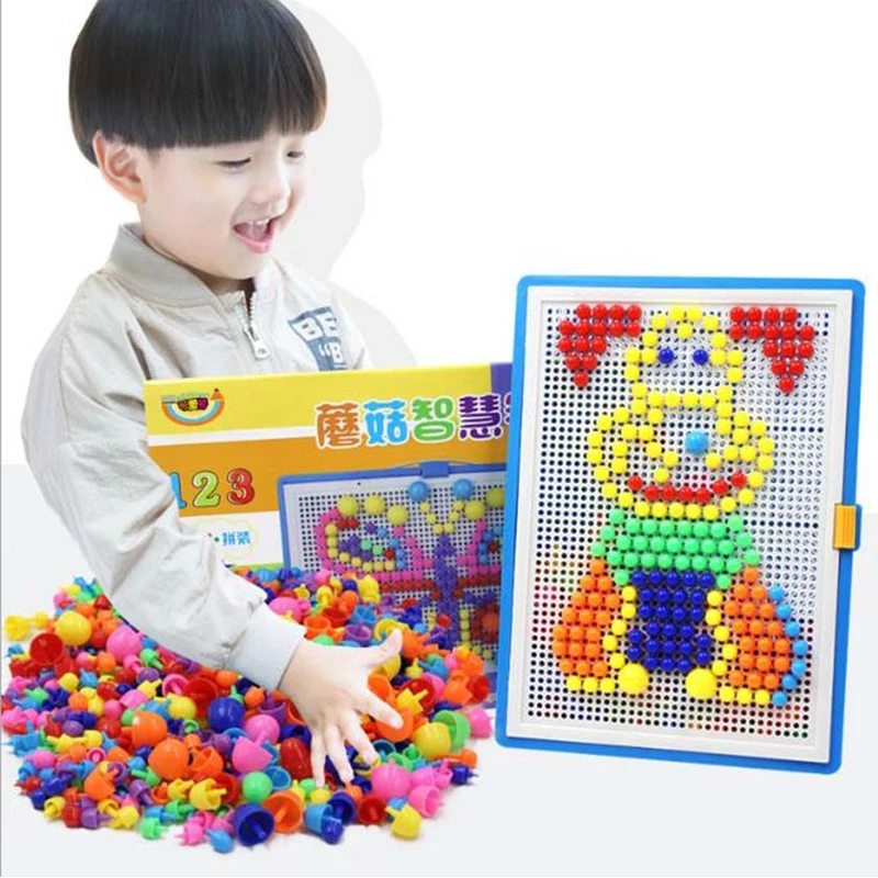 

New About 300Pcs/Set Picture Puzzle Toy Children Composite Intellectual Educational Nail Kit Toys Gift