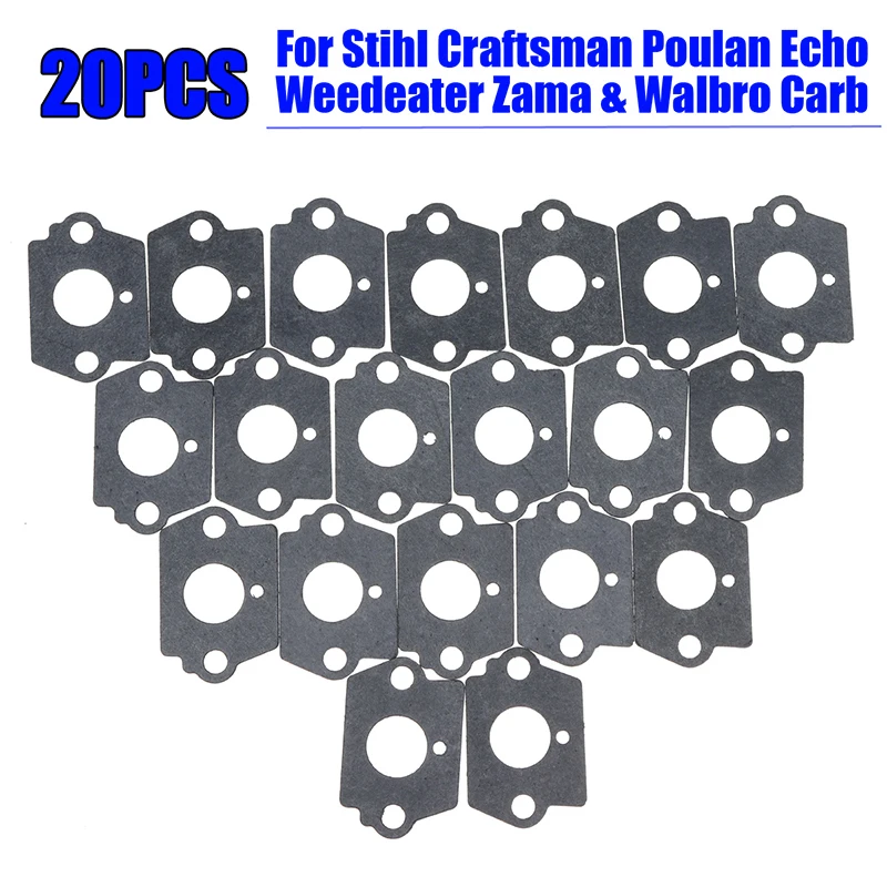 20 шт./компл. прокладки для Stihl craftman Poulan Echo Weedeater Zama& Walbro Carb