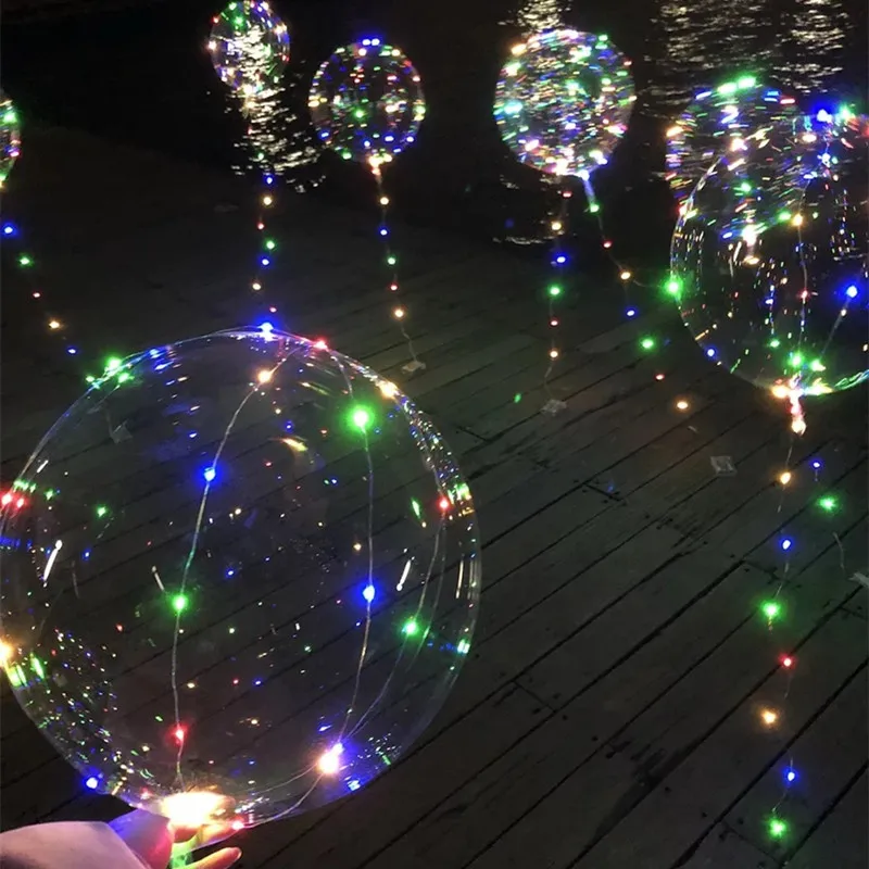 18 дюймов, 24 дюйма, светящийся светодиодный шар, прозрачные круглые декоративные пузырьки, декор для дня рождения, свадьбы, светодиодный шар, Рождественский подарок