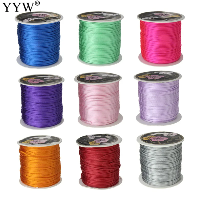 

Wholesale 70M/Spool 1MM Mix Color Nylon Black Satin Chinese Knotting Silky Macrame Cord Beading Shamballa Braided String Thread