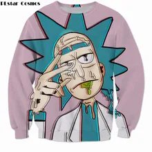 PLstar Cosmos Rick and Morty Sweatshirts Men font b Women b font Streetwear Hipster Pullovers Funny