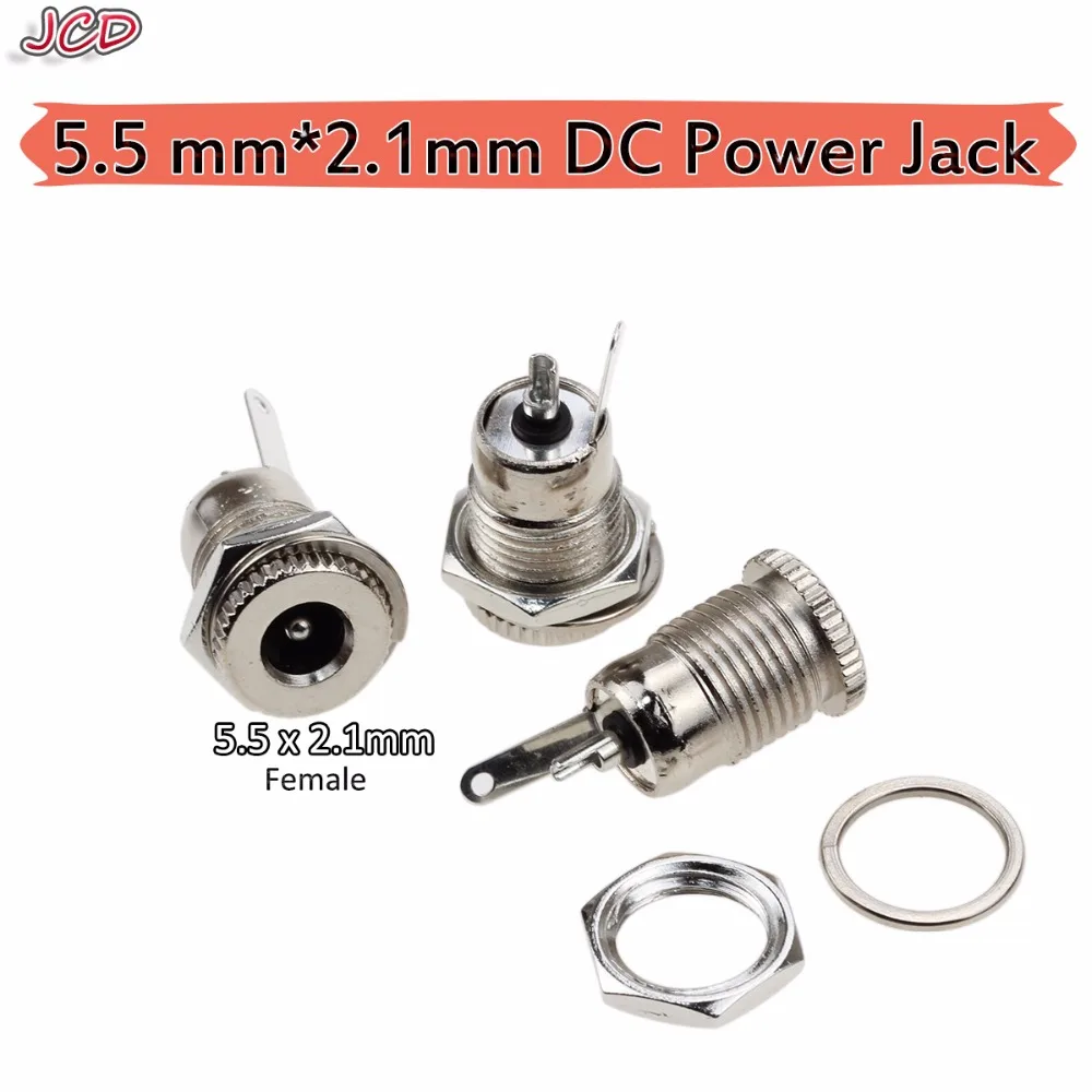 

JCD 1pcs New 5.5 mm x 2.1mm DC Power Jack Socket Female Panel Mount Connector C1Hot New Arrival 5.5*2.1 mm DC Power Jack Socket