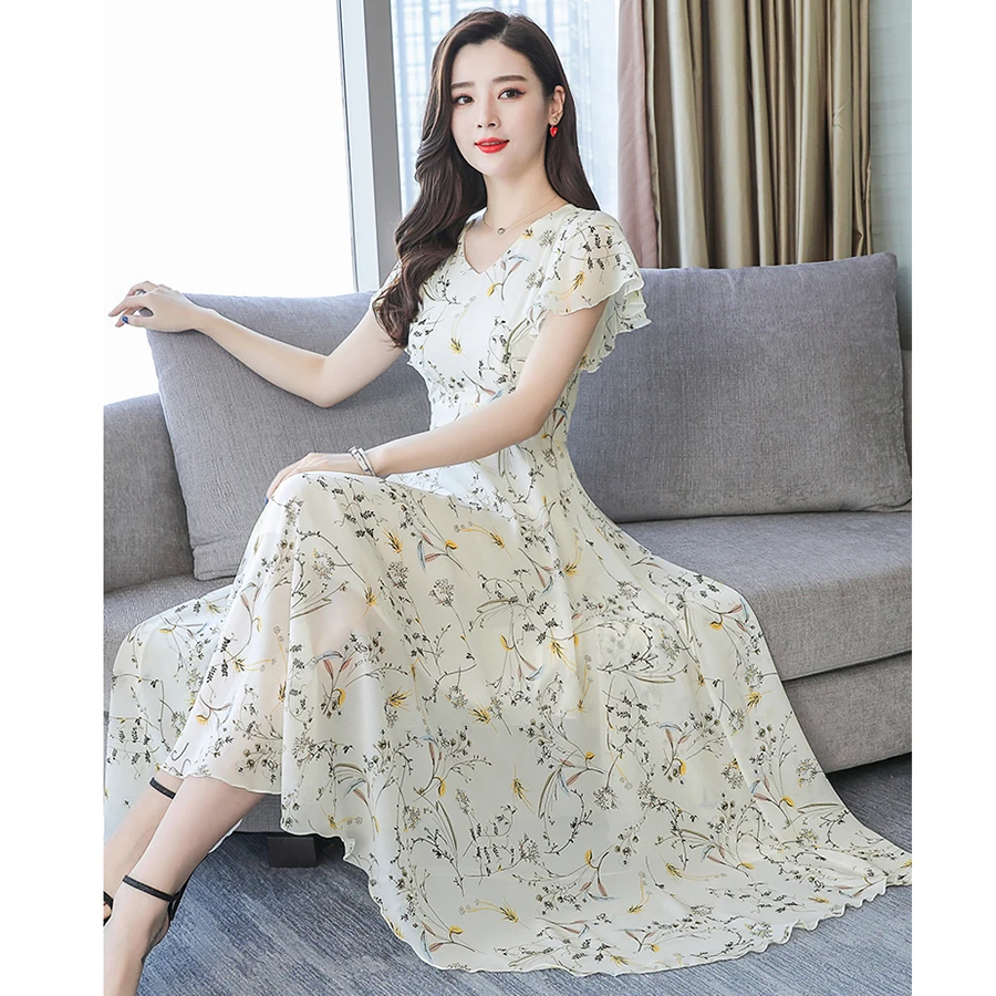 2019 Vintage Floral Chiffon Beach Long Maxi Dresses Summer 3XL Plus Size Boho Midi Sundress Women Elegant Bodycon Party Vestido 2019 Vintage Floral Chiffon Beach Long Maxi Dresses Summer 3XL Plus Size Boho Midi Sundress Women Elegant Bodycon Party Vestido