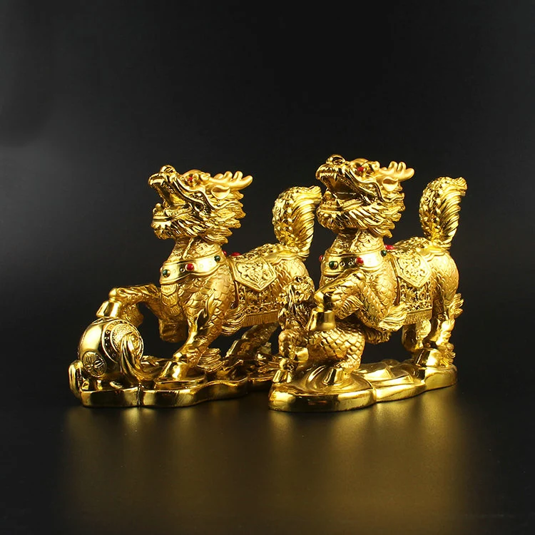 

Kirin Decoration gold-plated protector dragon Kirin townhouse auspicious Ornaments