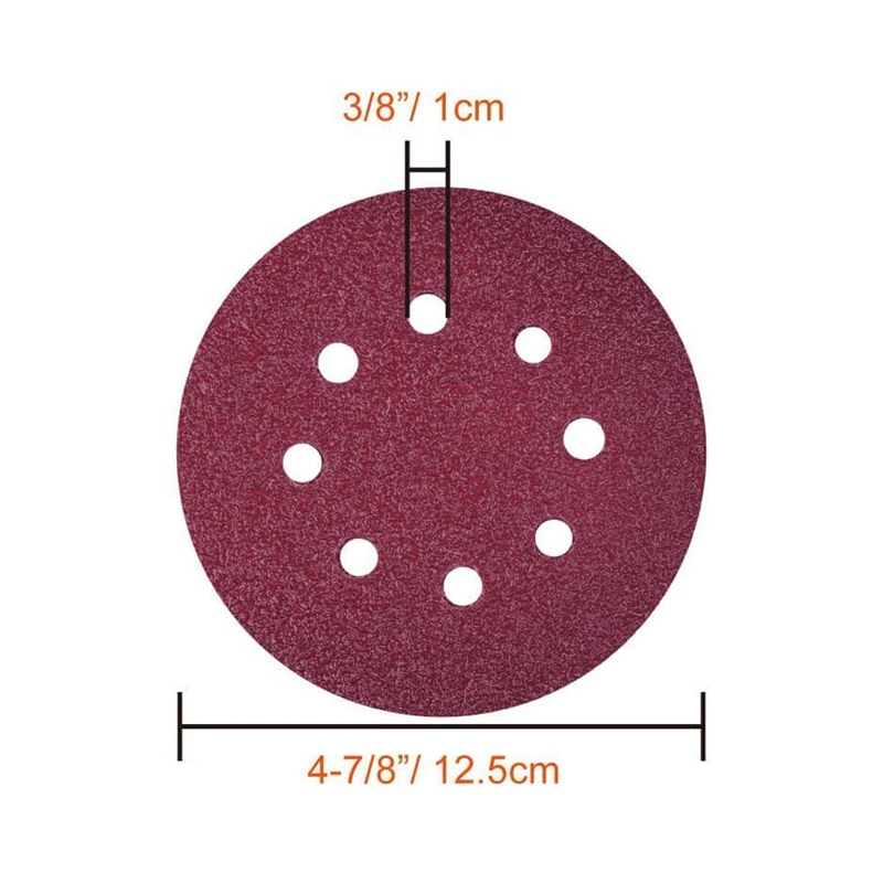 76 Pcs 8 Holes Sanding Discs, 5 Inch Hook and Loop include 40/ 60/ 80/ 100/ 120/ 180/ 240/ 320/ 400/ 800Grit Sandpaper for Ran