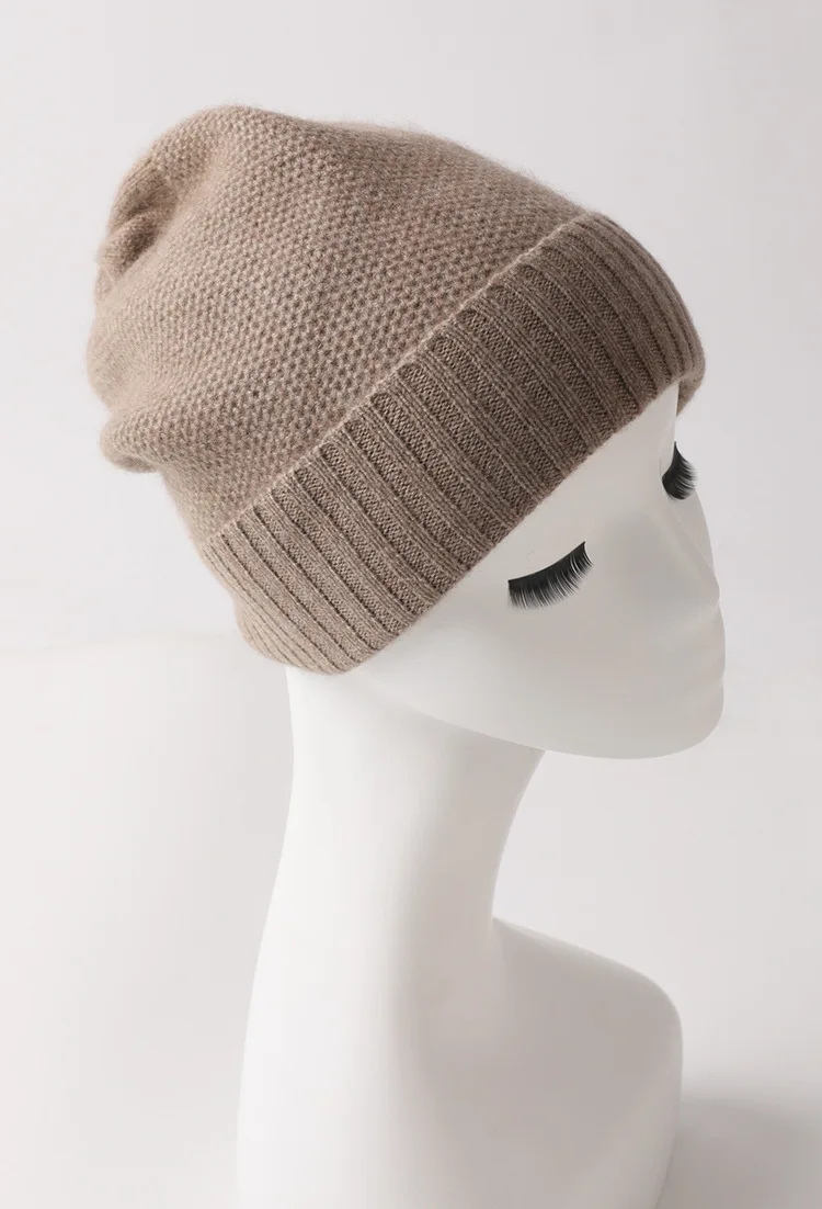 Вязаные кашемировые шапки-бини от CAVME, унисекс, повседневная шапка, зимние теплые шапки из чистого кашемира, одноцветные зимние подарки, 60 г, свободный размер