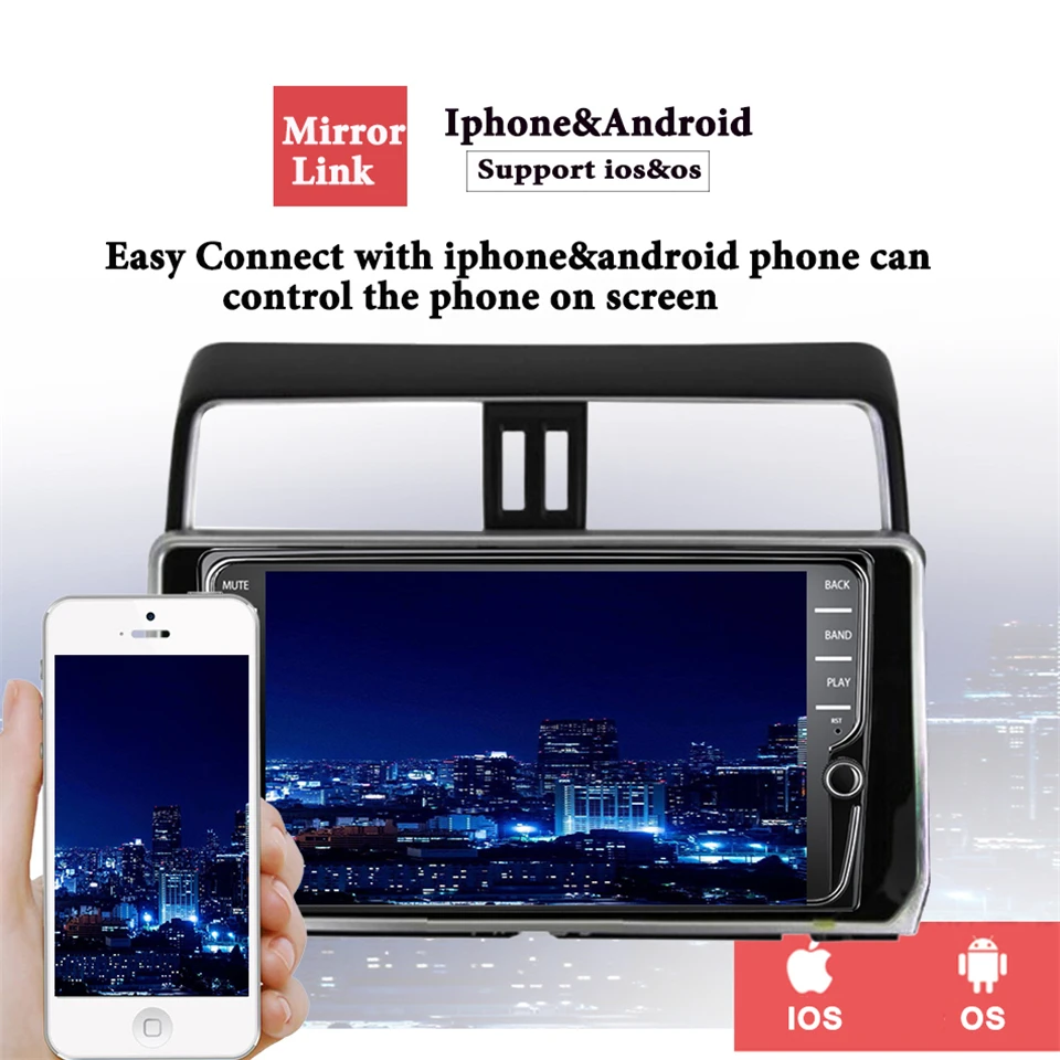 Flash Deal 9" Android 9.1 Car Stereo For Toyota PRADO 150 2018 2019 Auto Radio Audio Video Headunit Cassette GPS Glonass Navigation No DVD 9