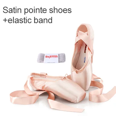 Professional Ballet Pointe Shoes Girls Women Ladies Satin Ballet Shoes With Ribbons Satin