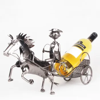 

Mettle iron wine rack driving personality decorative iron art gift wrought iron crafts, metal crafts Christmas gifts