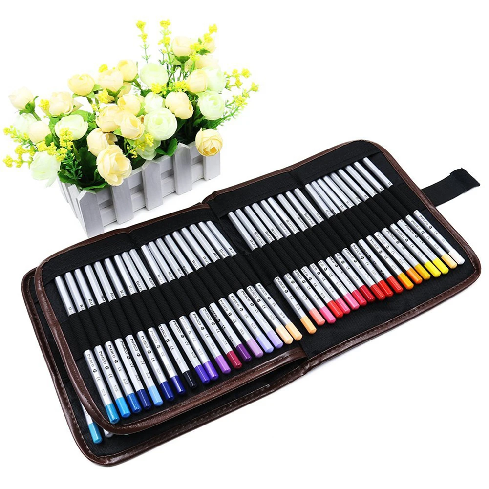

5X Canvas Pencil Wrap 72 Slots Colored Pencil Case Roll Holder Multi-purpose Pouch for School Art Soft Travel