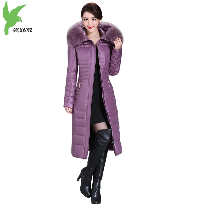 

High-quality Women Winter Down cotton Jacket Coats Middle aged Female Long style Parkas Plus size Thick Warm Jacket Coats OKXGNZ