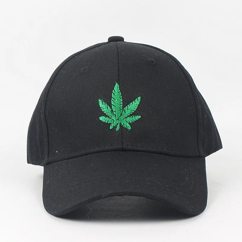 

Embroidery Maple Leaf White Cap Weed Snap back Hats For Men Women Cotton Swag Hip Hop Fitted Baseball Caps