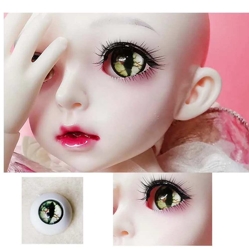 Bjd глаза для 1/3 1/4 1/6 sd BJD куклы игрушки желтая полоска крови Кот печати пластиковые защитные Для мальчиков и девочек 14 мм 16 мм 18 мм/22 мм/глаза