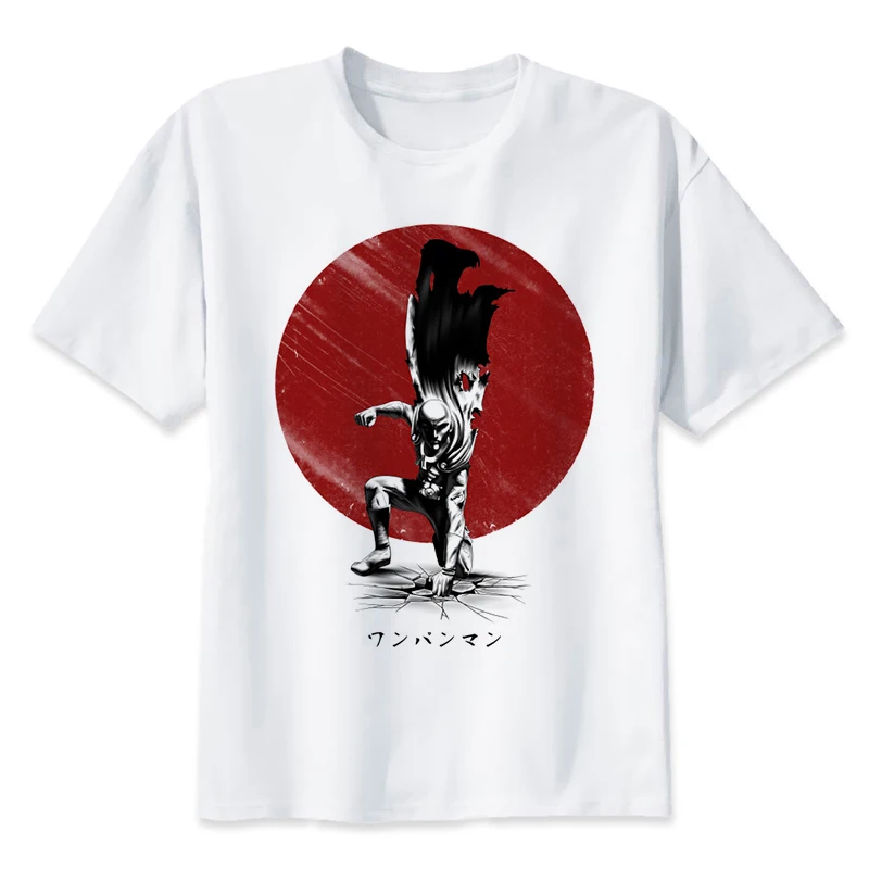 

one punch man saitama t shirt men Summer japanese anime funny print T Shirt boy short sleeve with white color Fashion Top Tees