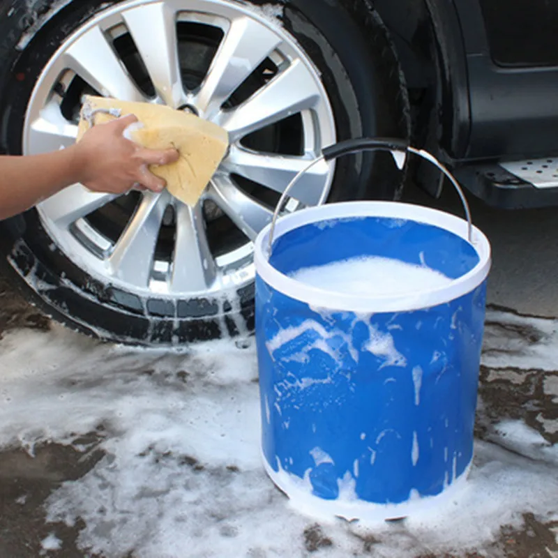 

11L Oversize Car Portable With Oxford Cloth Folding Bucket Large Car Wash Cleaning Outdoor Fishing Telescopic Folding Bucket