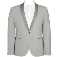 HCF по воздуху Мужской 1 шт. 1 пуговица шаль воротник облегающий крой формальный модный смокинг мужские формальные костюмы куртка светло-серый