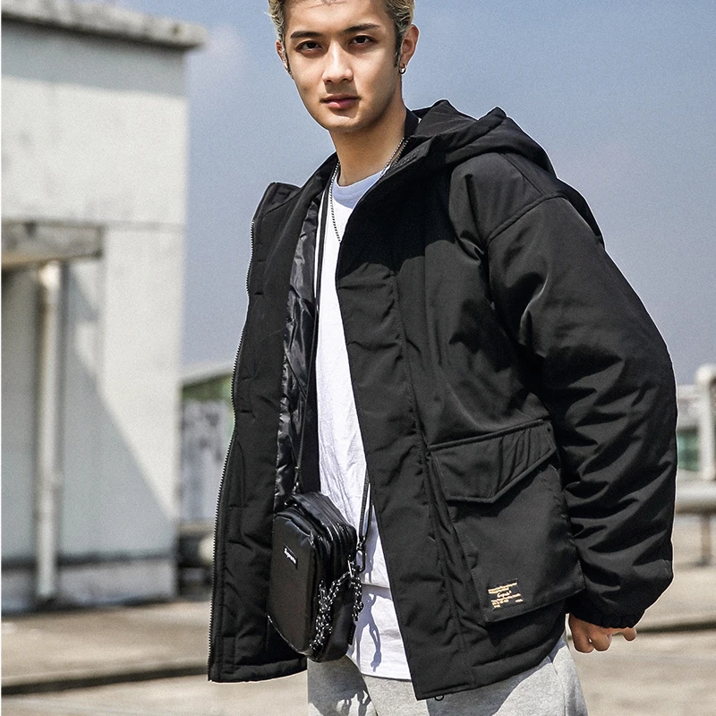 Men Winter Padded Jackets Warm Winter Coats Men Clothes Thick Warm Zipper Jacket  Black Large Size Hooded  Coat  2019 Sale  (7)