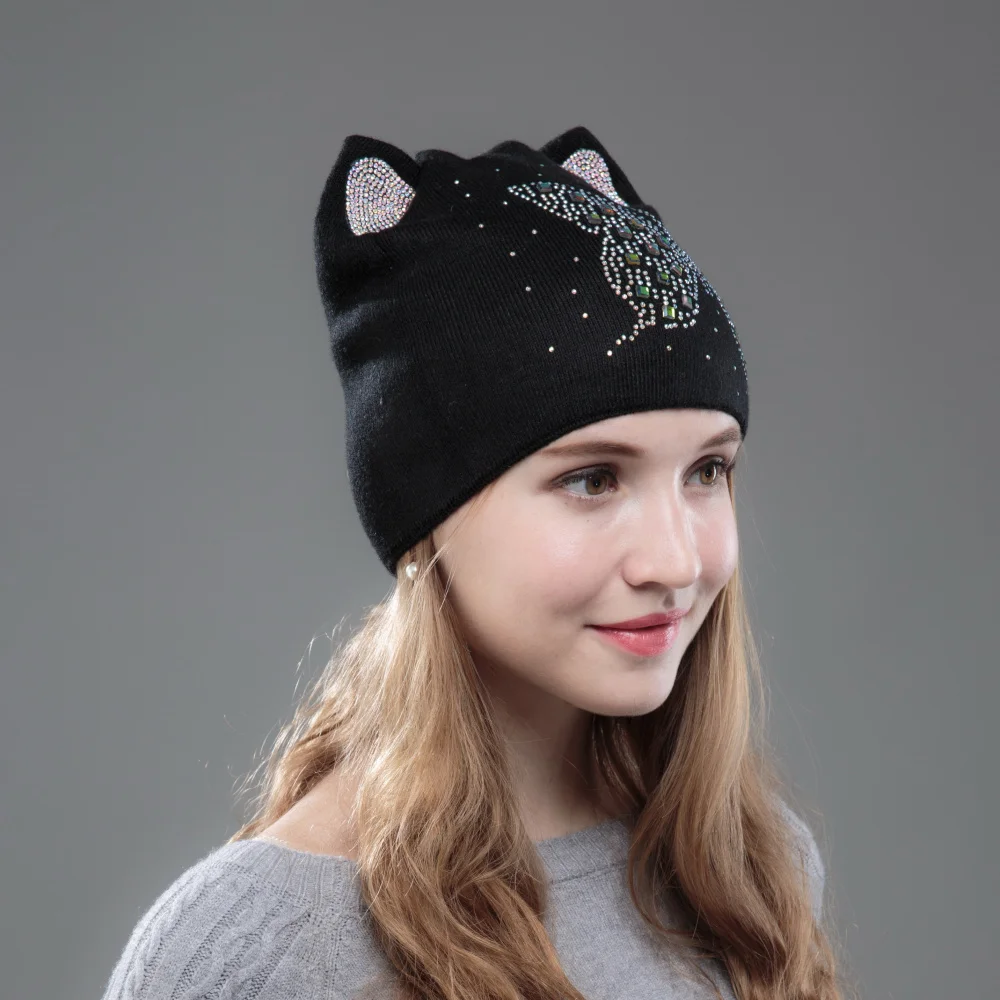 OHCOXOC Новый дизайн женские шапочки Skullies Милая принцесса девочка осень зима шапка с