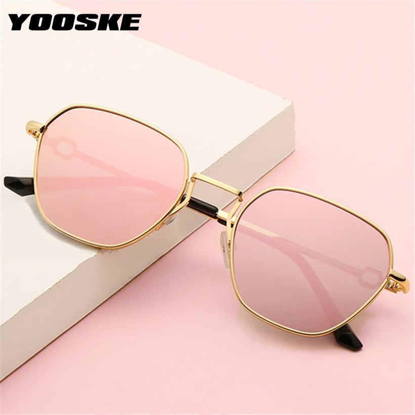 

YOOSKE Small Sunglasses Women Men Brand Designer Sun Glasses Vintage Metal Frame Eyeglasses Ladies Mirror Goggles UV400