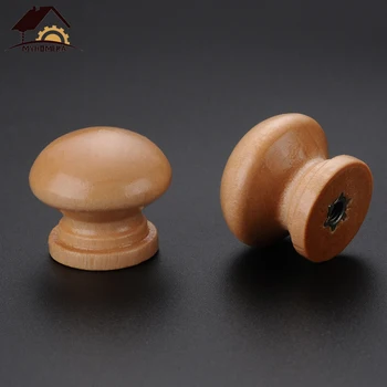 Myhomera 10Pcs Wooden Knob Drawer Pulls Cabinet Wardrobe Handle Round Knobs Kitchen Furniture Hardware Wholesale Lot 2421mm