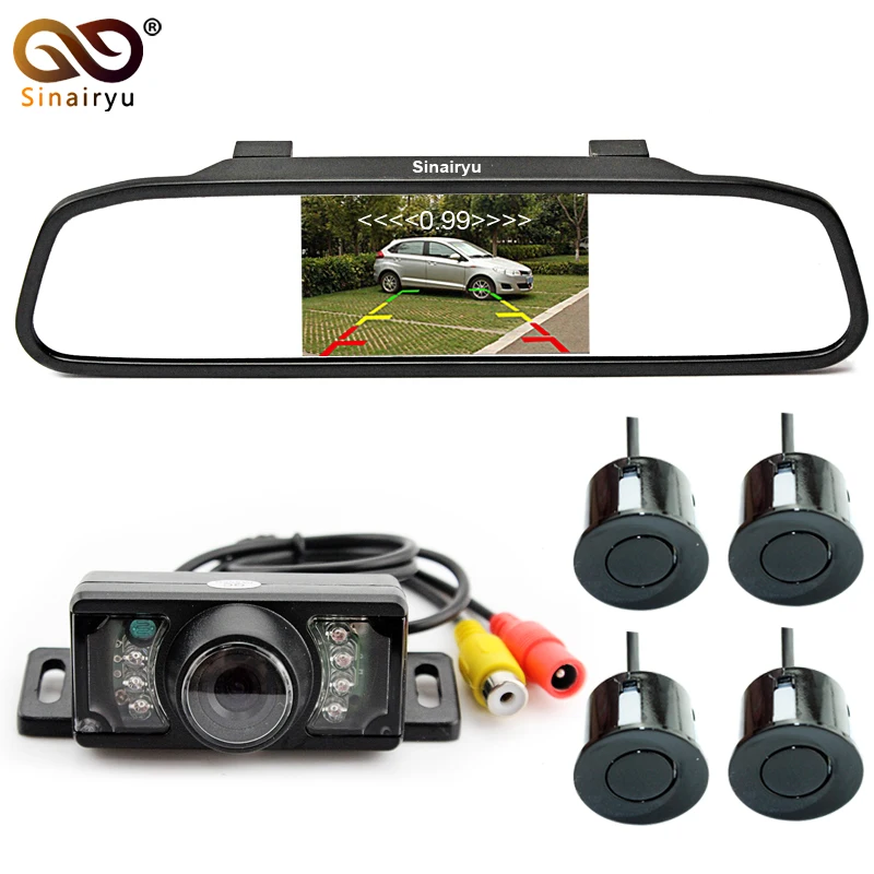 

Sinairyu Car Accessories Parking Sensor 4.3 Inch TFT LCD Car Parking Monitor +Car Rearview Camera Reverse Radar System