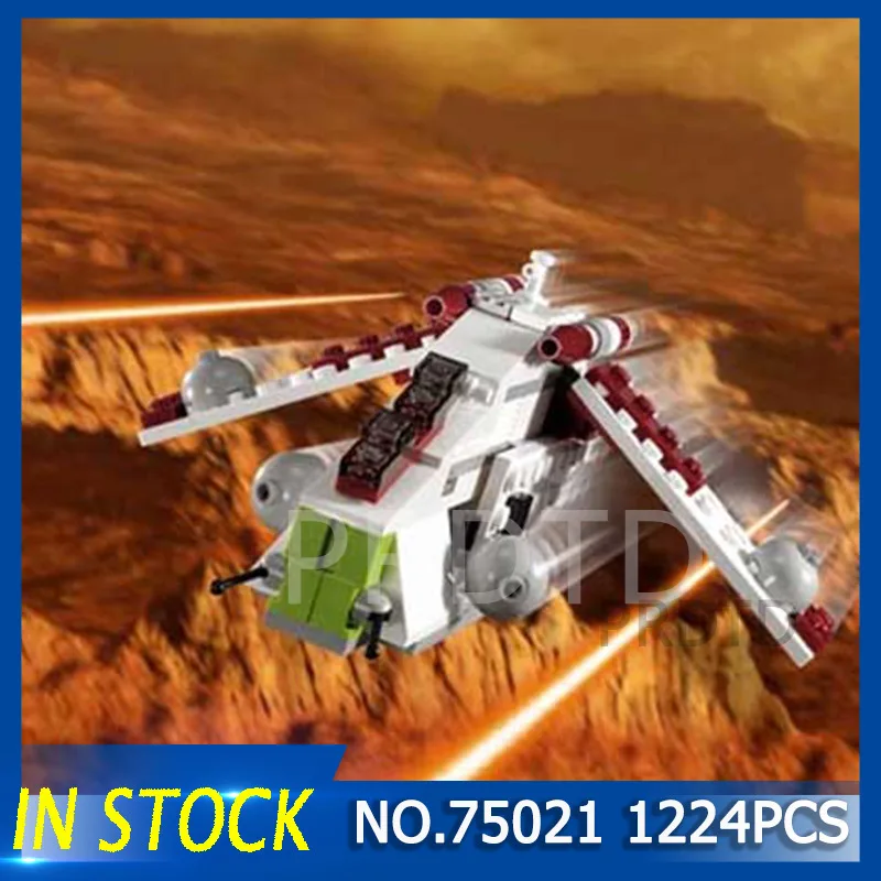 

Star Wars 75021 Republic Gunship Space Figuter Building Blocks Model Bricks Toys StarWars Gifts Compatible Legoing Christmas Toy