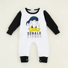 New 2016 Fashion Cartoon Cotton Kids boys Clothes Jumpsuit Baby Boy and girl Rompers Donald Duck Romper Baby Costume