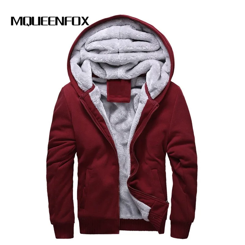  MQUEENFOX 2019 New Winter Warm Bomber Jacket Casual Hoodies Thick Outwear Overcoat Brand Zipper Coa