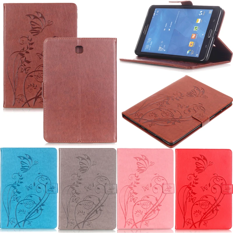 

Tablet T710 T715 Funda For Samsung Galaxy Tab S2 8.0" Fashion Butterfly Emboss Leather Flip Wallet Case Cover Coque Shell Stand
