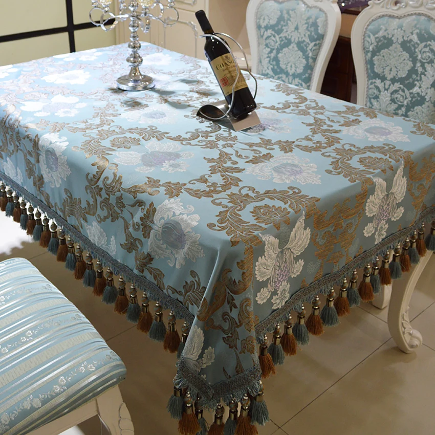 

Europe Tablecloth Floral Fresh Style Table Cover Decor Rectangular Cotton Table Cloth with Tassels Home Kitchen Tischdecke Decor