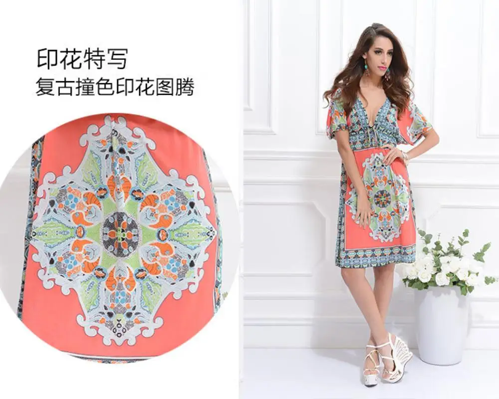 2018 Summer Dress V Lead Sexy Milk Silk Mini Dress Will Code Sandy Bohemian Beach Dresses Casual Clothes For Women Short Sleeve