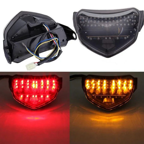 

Motorcycle LED Brake Tail Light Turn Signal Case For SUZUKI GSXR600 GSXR750, 2004-2005 K4 Motorbike Smoke Grey TailLight