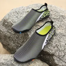 Мужская и женская летняя пляжная Уличная обувь; обувь для плавания; тапочки для любителей серфинга; быстросохнущая спортивная обувь; кожаные носки; полосатая водонепроницаемая обувь