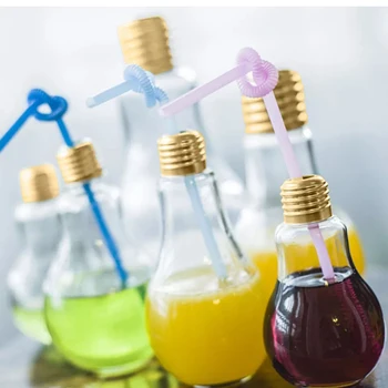 

Creative Summer Bulb Water Bottle Brief Fashion Milk Juice Light Bulb Leak-proof Cup Portable Bottles