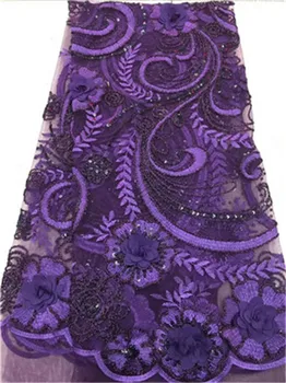 

Guipure Lace Fabric High Quality lila African Lace Fabric 2018 In Sequines For Evening Dress African Lace with purple sequin