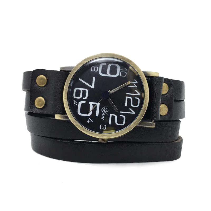 Vintage Retro Rivet Braided Watch Leather Strap Women Dress Watches Fashion Quartz Watch Relogio Feminino wholesale (1)