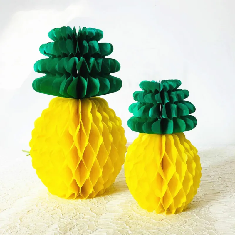 

20/30cm Pineapple Paper Honeycomb Ball Lantern Home Garden Hawaiian Party Decoration Shower Favor Handmade Fruit Craft Supplies