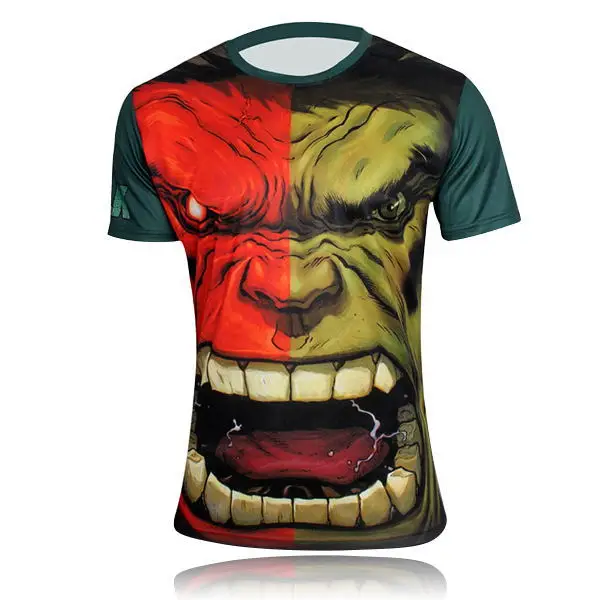 Plus Size Hulk Super Hero Men's Sports T Shirts Stretch Slimming