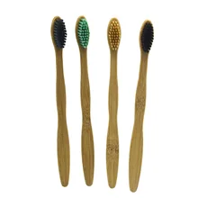 5 шт. зубная щетка с бамбуковой ручкой, натуральная деревянная Экологически чистая зубная щетка с мягкой черной щетиной