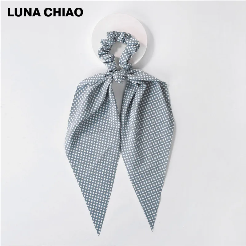 LUNA CHIAO Fashion Women Hair Accessories Hair Tie Ponytail Holder Fabric Hair Scarf Scrunchies - Цвет: 7