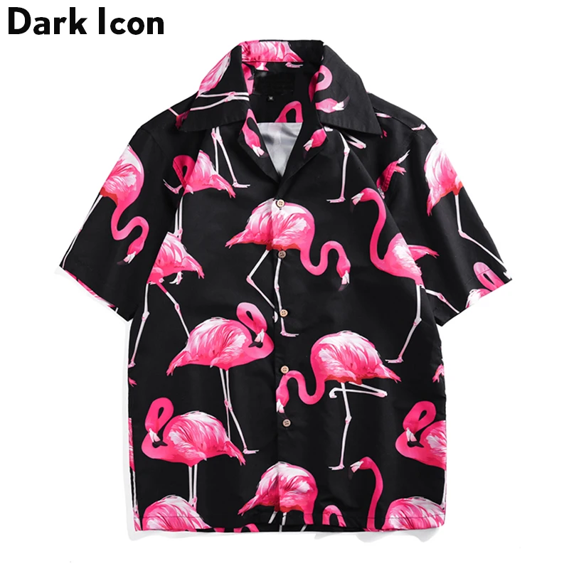 Мужская хлопковая рубашка с отложным воротником Dark Icon Crane модная уличная