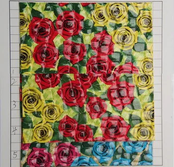 

30 yards rose flowers printed stone grain synthetic PVC leather fabric/ high quality handbag leather material factory wholesale