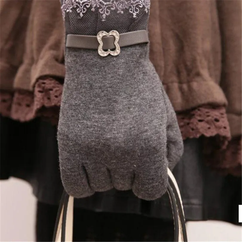 YRRETY женские модные бархатные кружевные женские кашемировые перчатки с цветочным узором варежки из овечьей шерсти зимние тактильные теплые перчатки с цветочным рисунком
