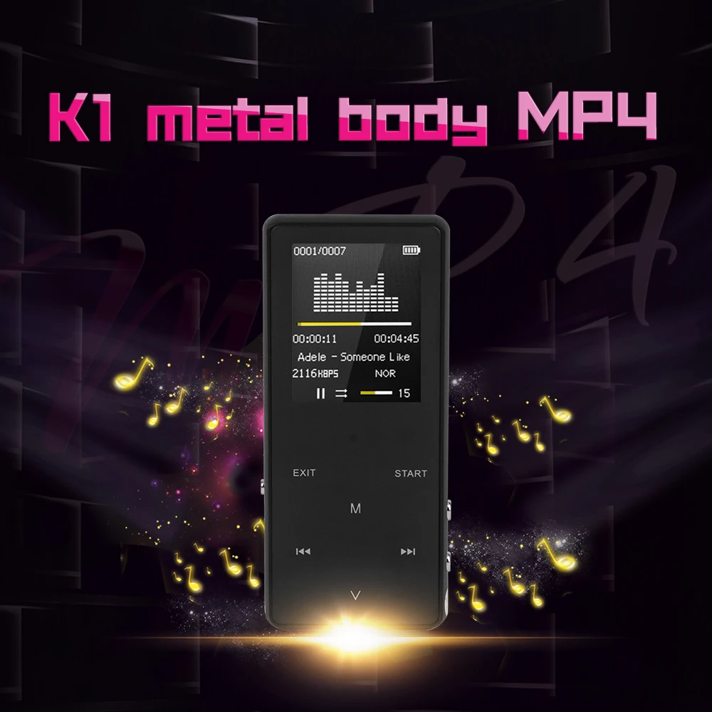 

MYMAHDI MP3/MP4 Music Player 8GB Portable Audio Player with Photo Viewer Voice Recorder, FM Radio A-B Playback E-book Metal