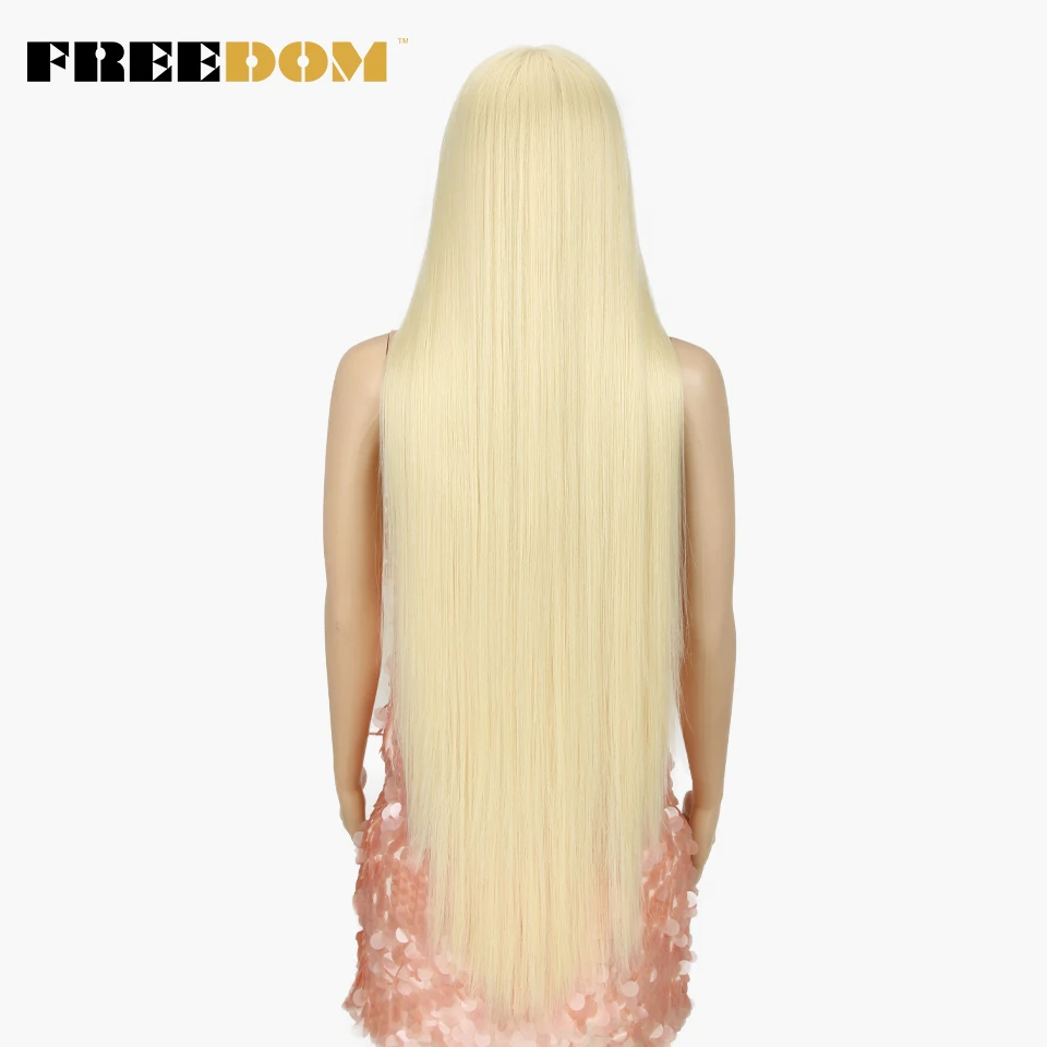 Peluca frontal de encaje sintético de la libertad para las mujeres negras de la cena larga 38 pulgadas Ombre Rubio 3 pelucas naturales del pelo recto pelucas de Cosplay Peluca frontal de encaje sintético de la libertad para las mujeres negras de la cena larga 38 pulgadas Ombre Rubio 3 pelucas naturales del pelo recto pelucas de Cosplay