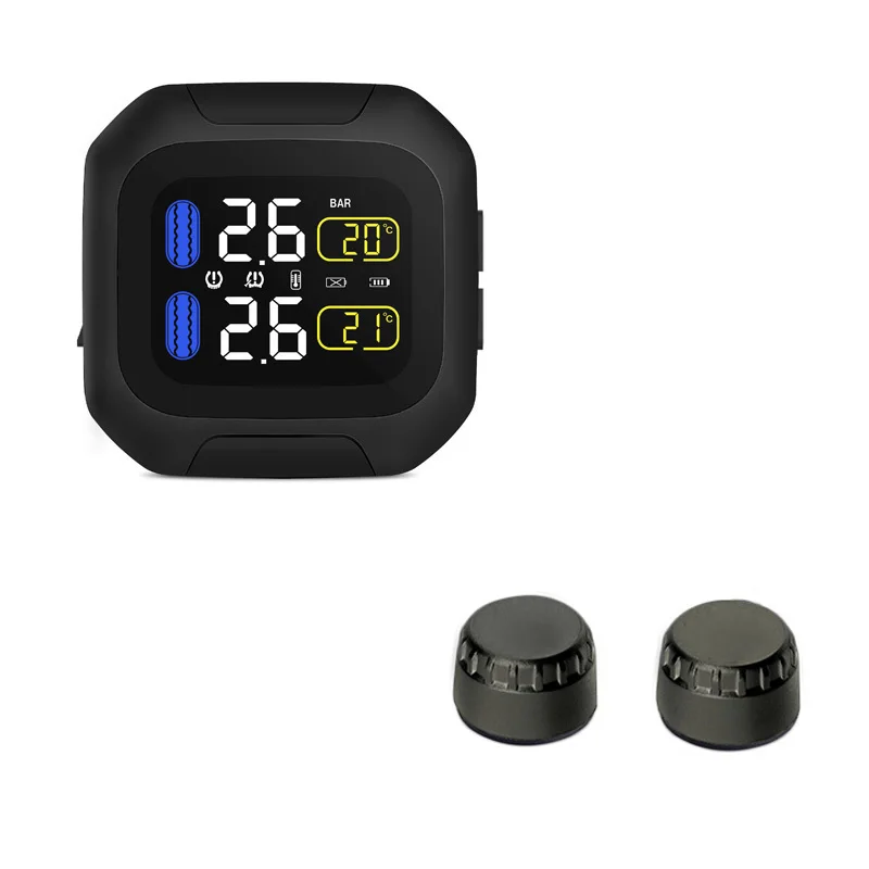 Мотоцикл Водонепроницаемый TPMS беспроводная система контроля давления в шинах светодиодный цифровой дисплей TH/WI сенсор датчик безопасности сигнализации