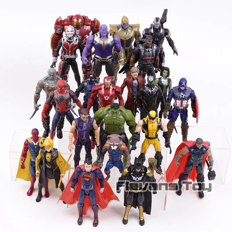 Marvel DC Comics Super Heroes Thanos Iron Man Captain America Black Panther Superman Wolverine PVC