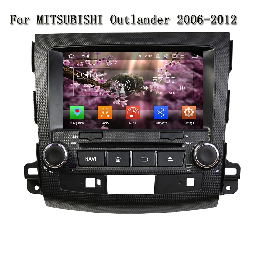 

RAM 4G 1024*600 Android 8.0 Car Pc Head Unit GPS Navigation 2 Din Car Stereo Car Dvd Player For Mitsubishi Outlander 2006-2012