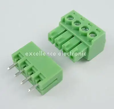 

100 Pcs 3.81mm Pitch 4 Pin Straight Screw Pluggable Terminal Block Plug Connector